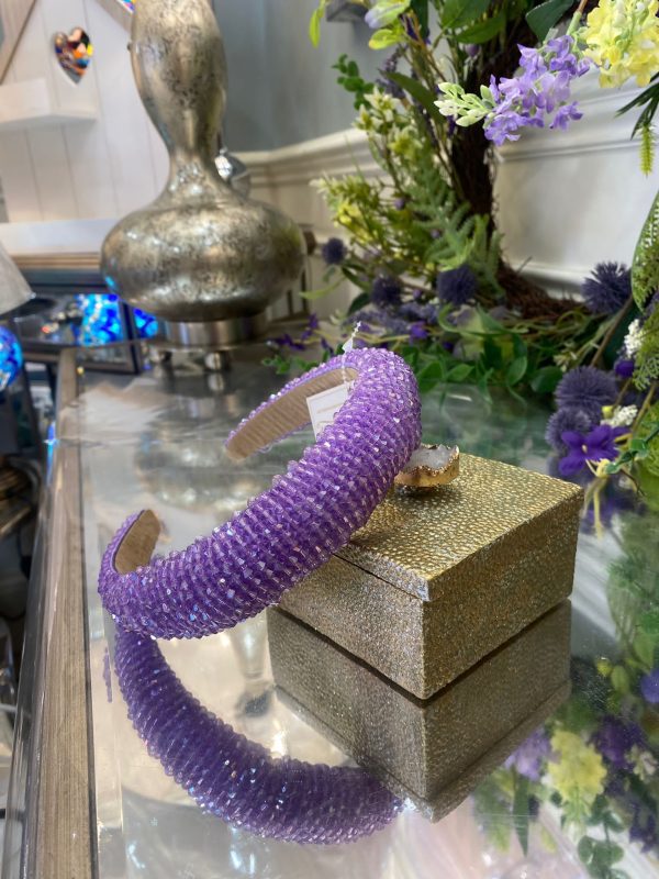 Purple Headband with Purple Crystals