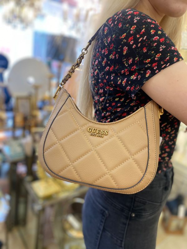 GUESS Abey Small Hobo Beige