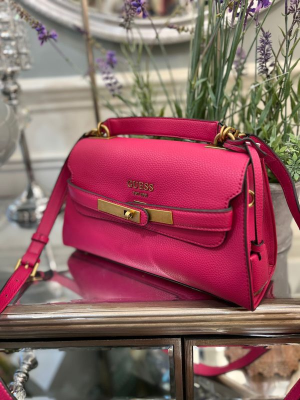 GUESS Enisa Top Handle Flap Magenta - Image 3