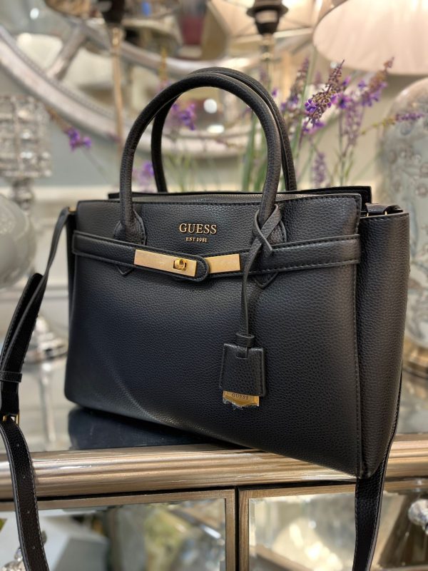 GUESS Enisa High Society Satchel Black - Image 3