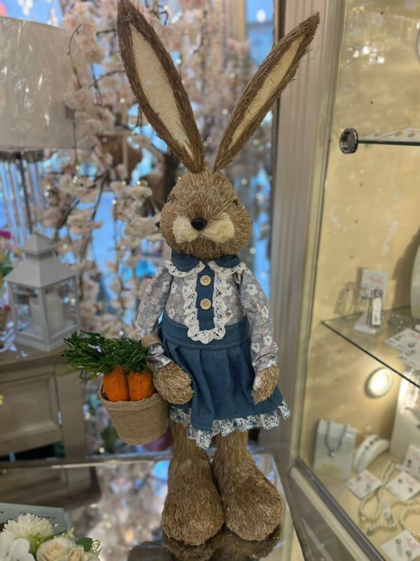 Ms Rabbit with Carrot Basket 74cm