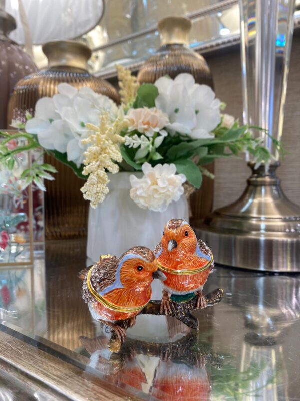 Two Birds on a Branch Openable Decorated with Crystals