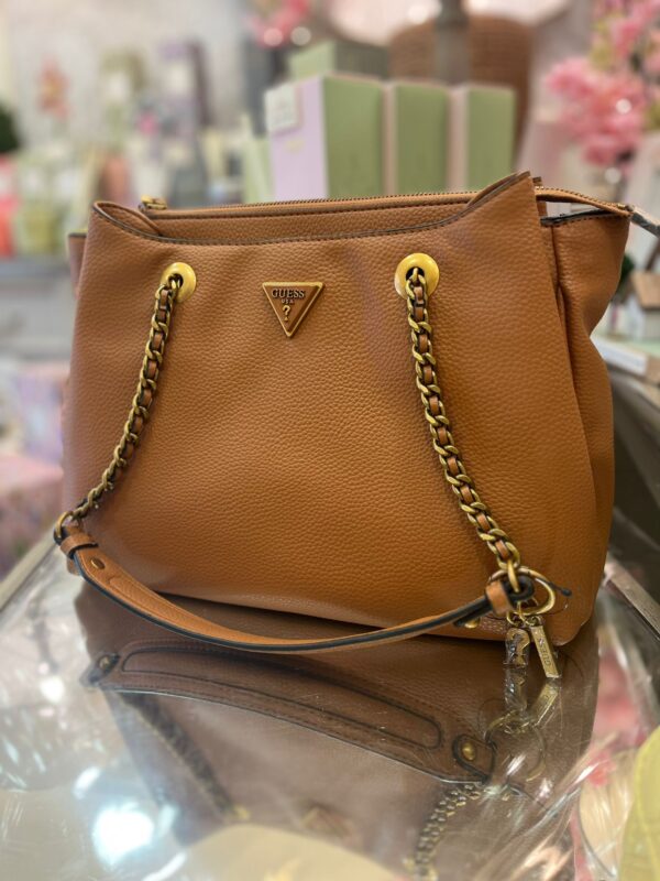 GUESS Becci Girlfriend Shoulder Satchel Cognac