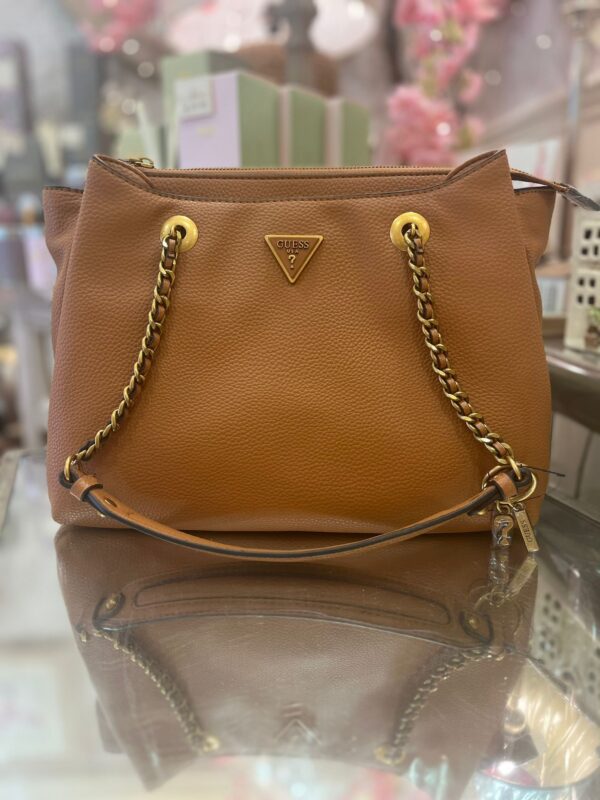 GUESS Becci Girlfriend Shoulder Satchel Cognac - Image 2