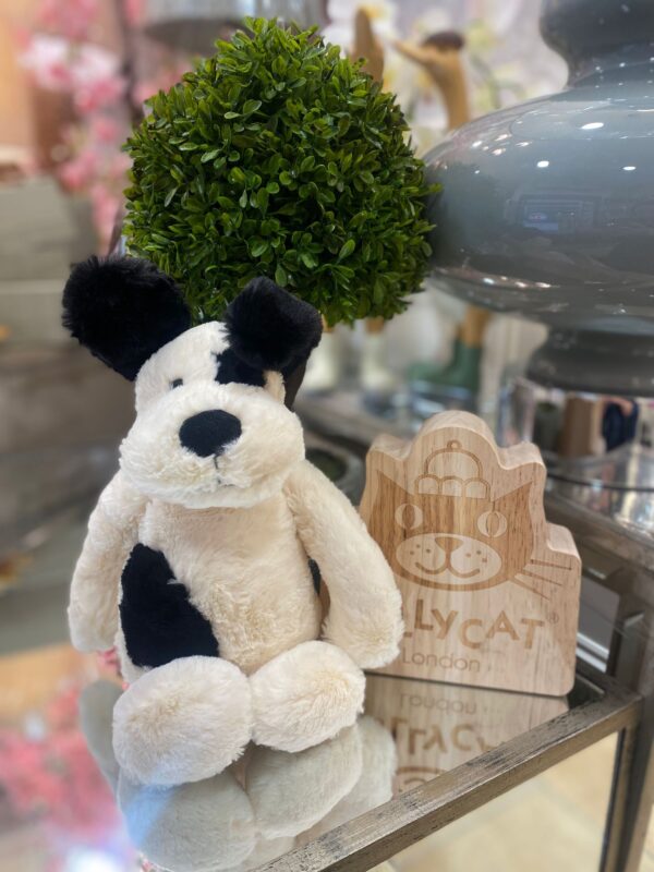 Jellycat Bashful Puppy Medium Black & Cream