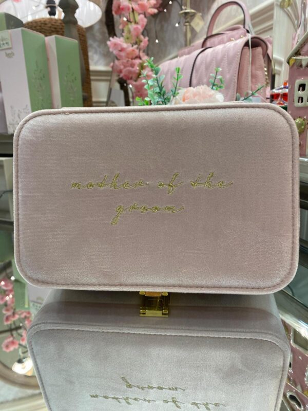 Amore Pink Velvet Jewlery Box "Mother of the Groom" - Image 2