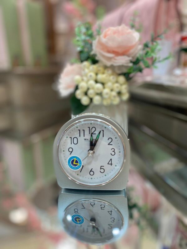 Widdop Silent Sweep Round Alarm Clock - Silver