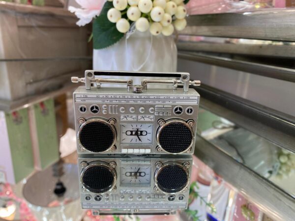 Widdop Miniature Clock Radio Silver