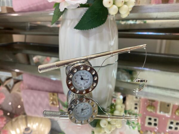 Miniature Clock Fishing Pole - Satin Silver Finish