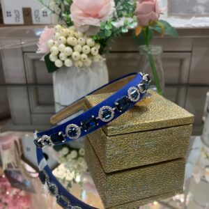 Navy Headband with Navy Crystals