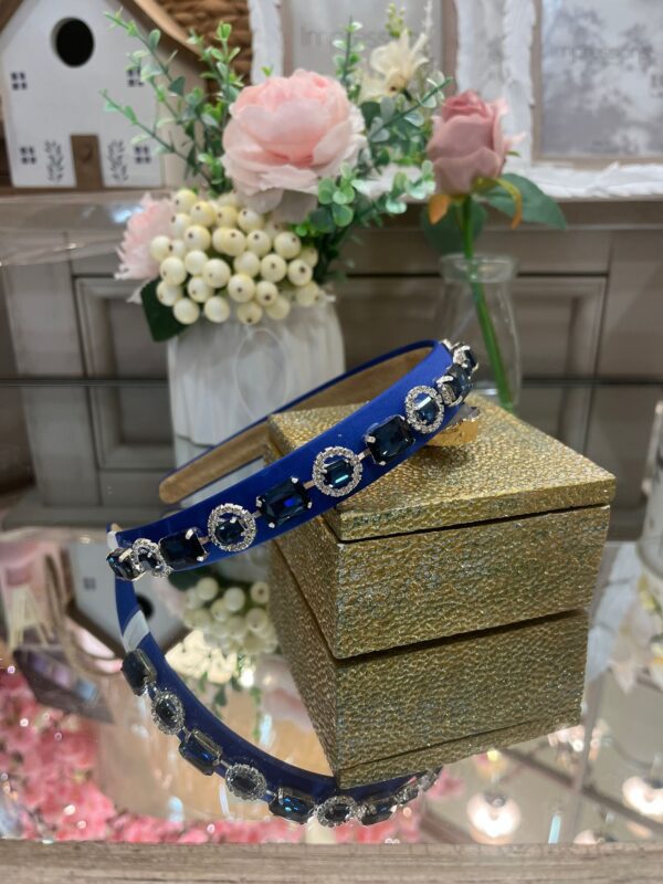 Navy Headband with Navy Crystals