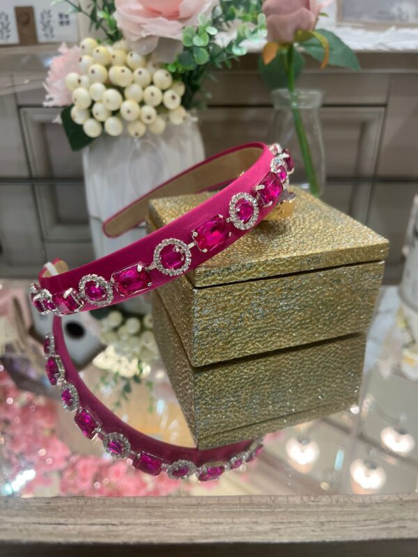 Pink Headband with Pink Crystals
