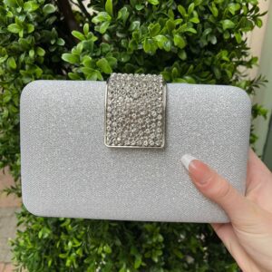 Pale pink sales patent clutch bag