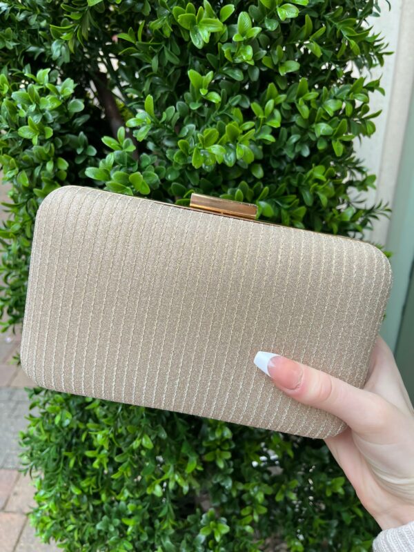 Metallic Weave Clutch Bag Gold - Image 2