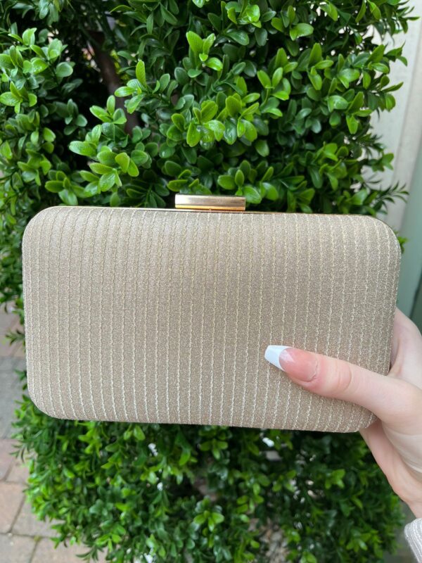 Metallic Weave Clutch Bag Gold