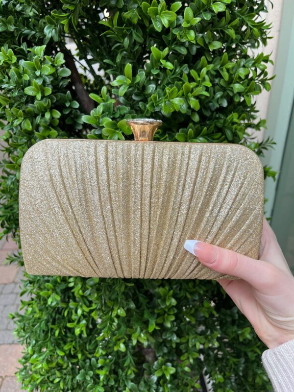 Ridged Clutch Bag Gold