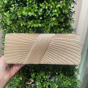 Ridged Clutch Bag Gold