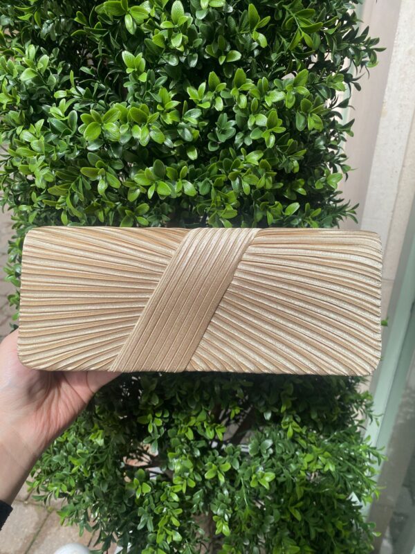 Ridged Clutch Bag Gold