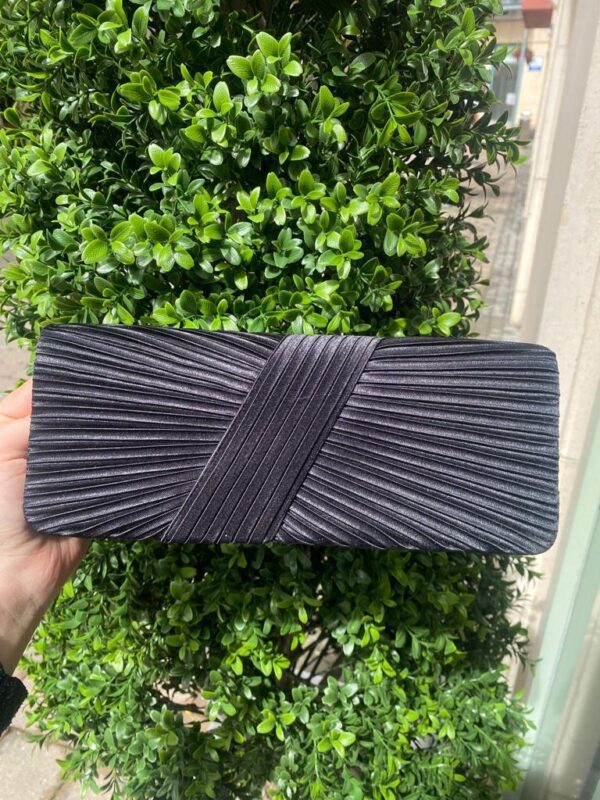 Ridged Clutch Bag Black