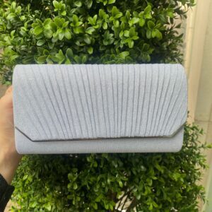 Ridged Clutch Bag Grey