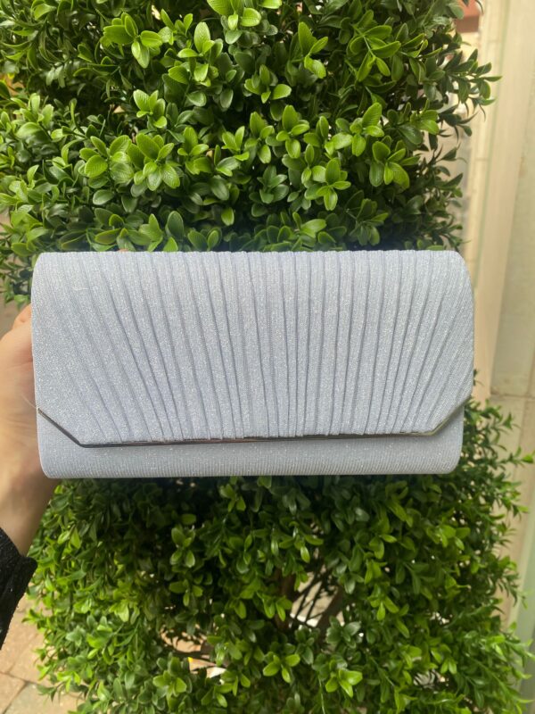 Ridged Clutch Bag Grey
