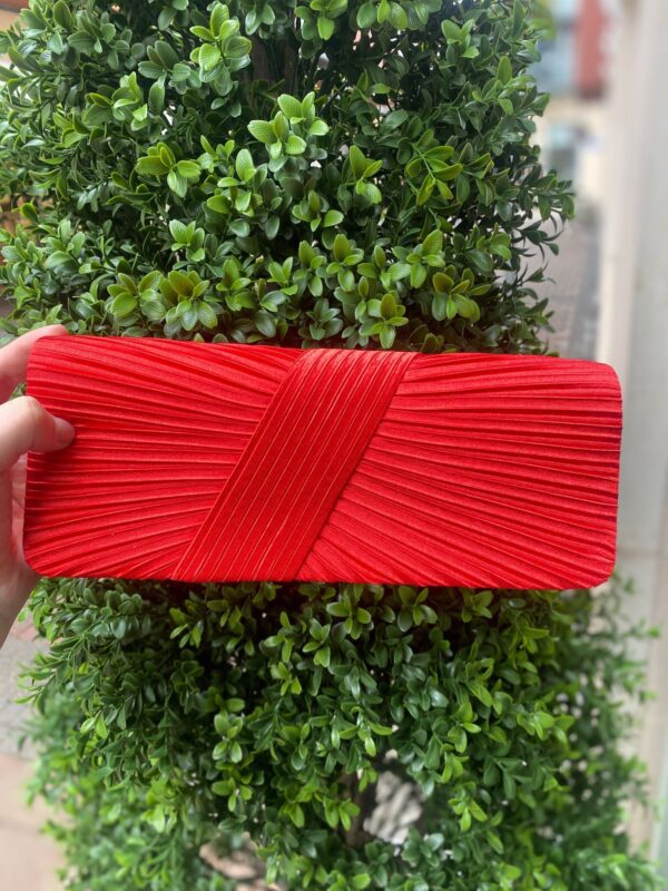Ridged Clutch Bag Red