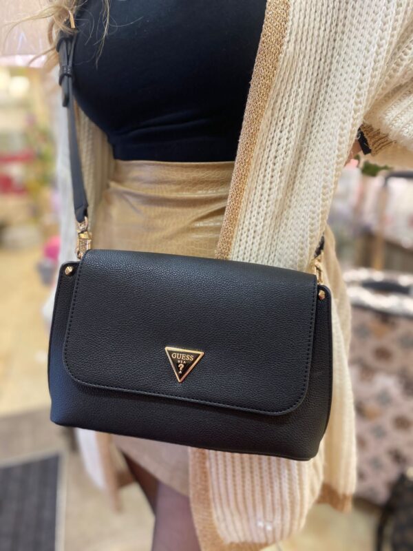 GUESS Meridian Triangle Logo Crossbody Black - Image 3