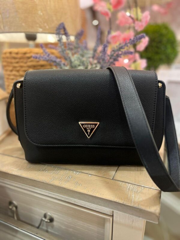 GUESS Meridian Triangle Logo Crossbody Black