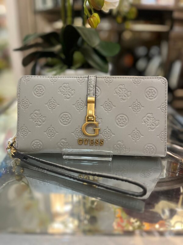 GUESS James Logo SLG Cheque Organizer Taupe Logo