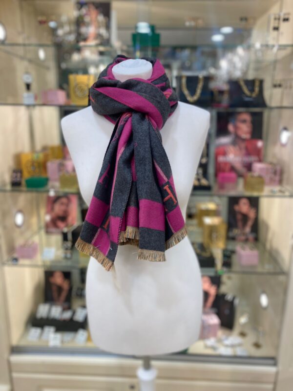 Cashmere Touch Scarf Pink Grey Multi - Image 3
