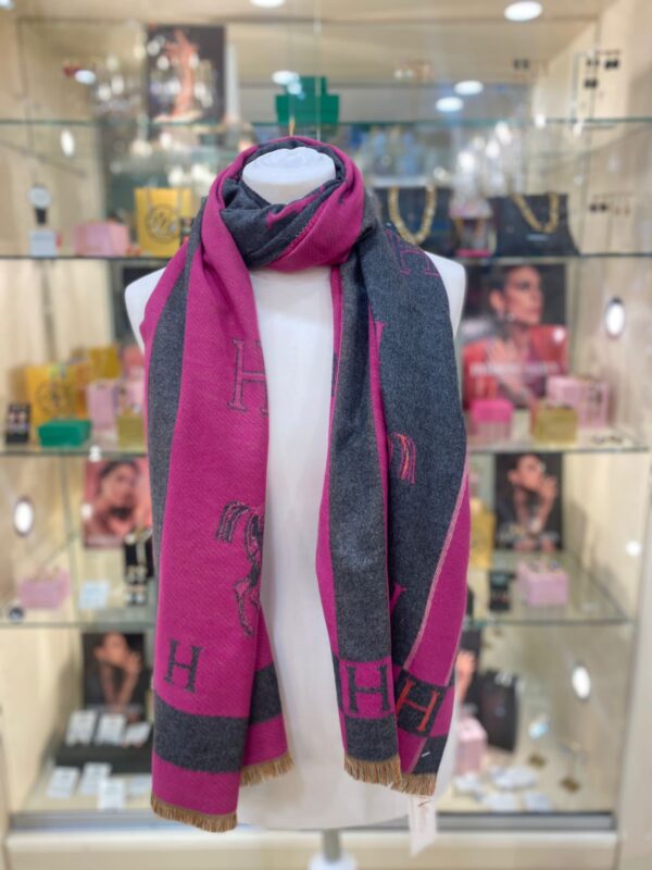 Cashmere Touch Scarf Pink Grey Multi