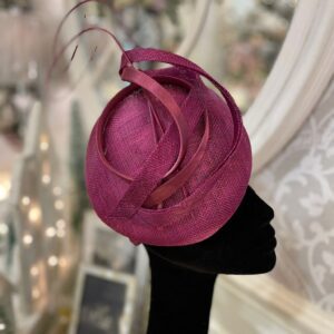 Cerise Fascinator with Ribbon Knot