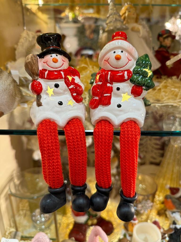 Snowman with Red Hat Shelf Sitter with LED White/Red - Image 2