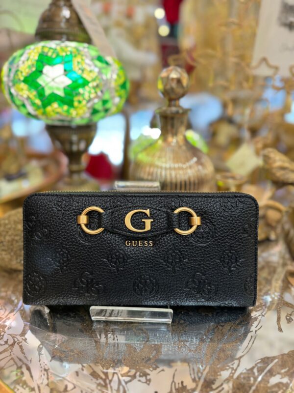 GUESS Izzy 4G Peony Logo Maxi Purse Black