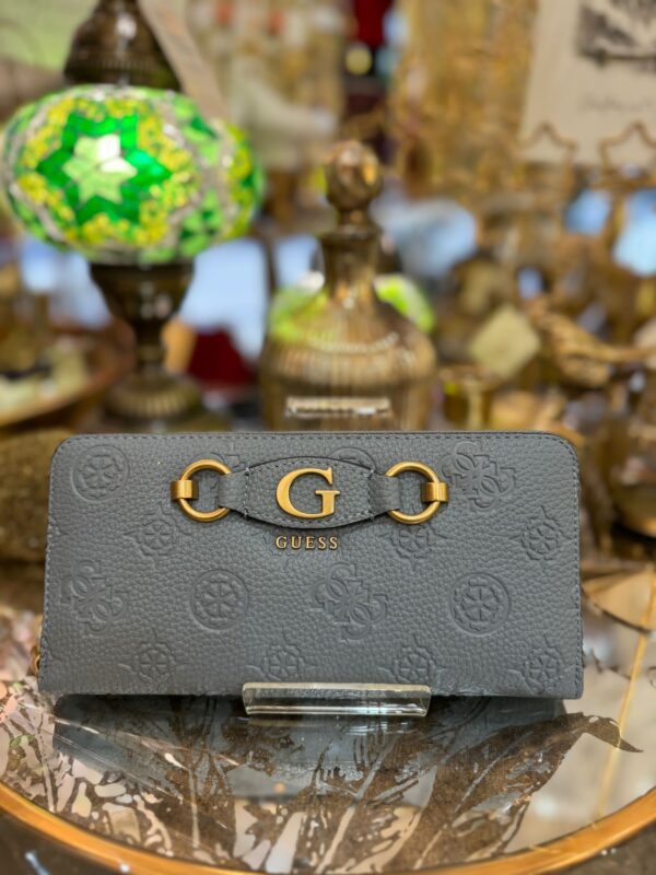 GUESS Izzy 4G Peony Logo Maxi Purse Light Denim