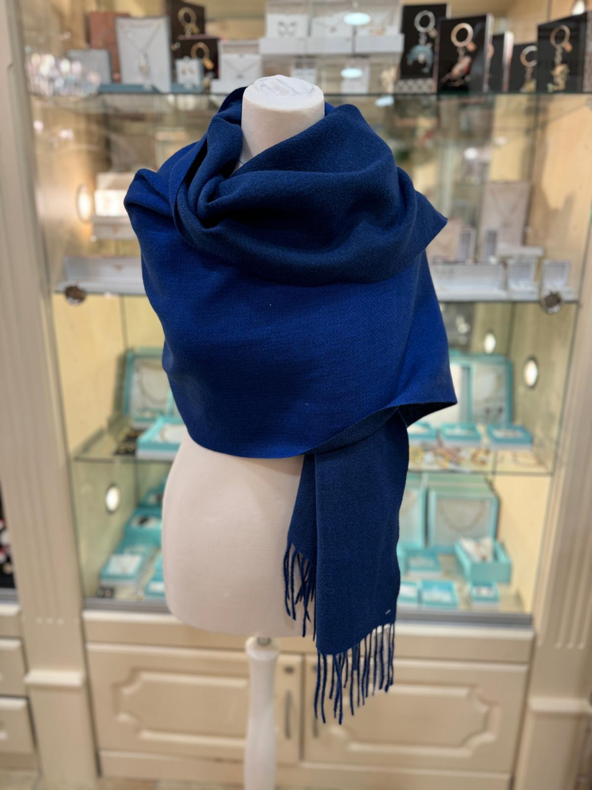 Cashmere Touch Double Sided Scarf Dark Blue Allure Online Shop