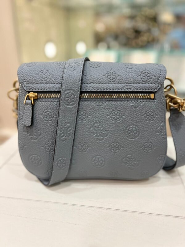 GUESS Izzy Peony Tri-Compartment Flap Bag Light Denim - Image 2