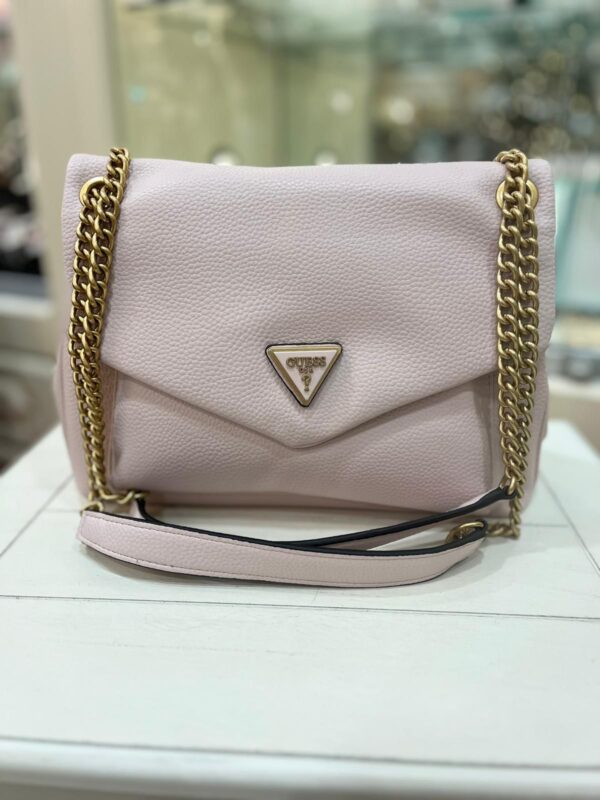 GUESS Laryn Triangle Logo Crossbody Bag Light Rose