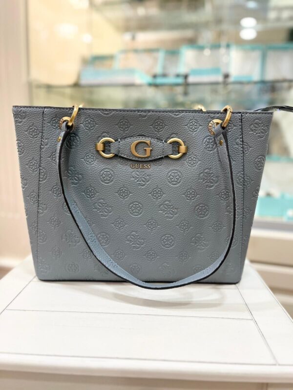 GUESS Izzy Peony Tote Light Denim