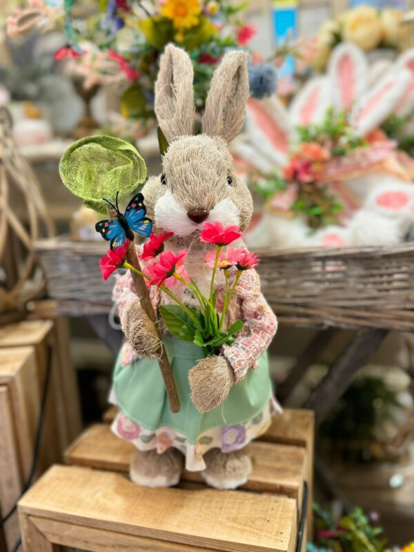 Springtime Bunny Catching Butterflies