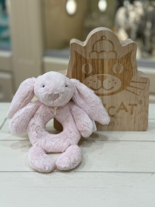 JellyCat Bashful Bunny Ring Rattle Pink