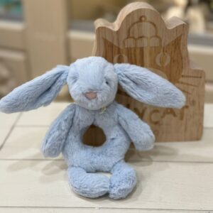 JellyCat Bashful Bunny Ring Rattle Blue