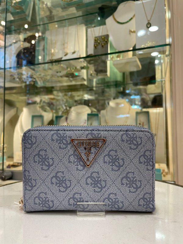GUESS Laurel SLG Wallet Light Blue Logo
