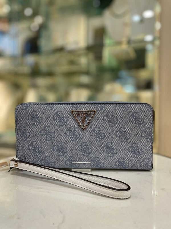GUESS Laurel SLG Maxi Wallet Light Blue Logo
