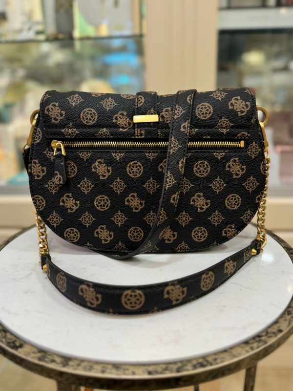 GUESS Kuba Shoulder Bag Mocha Logo - Image 2