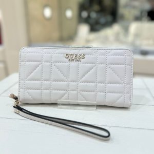 GUESS Assia Quilted Wallet Cream