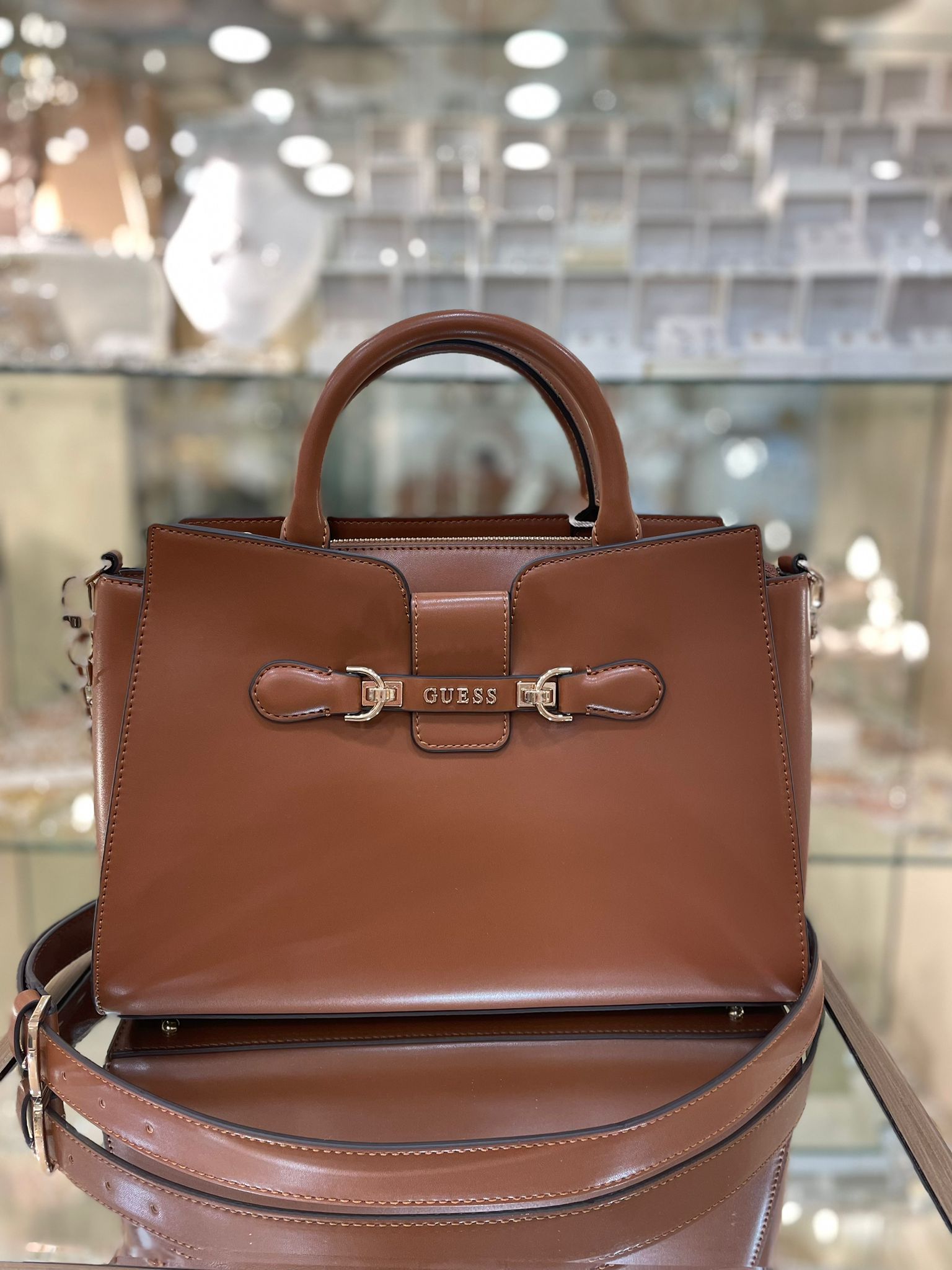 Cognac tote bag on sale