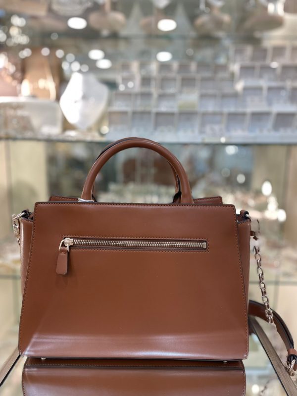 GUESS Nolana Girlfriend Tote Bag Cognac - Image 2
