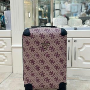 GUESS Berta Travel Claret Logo Cabin Suitcase