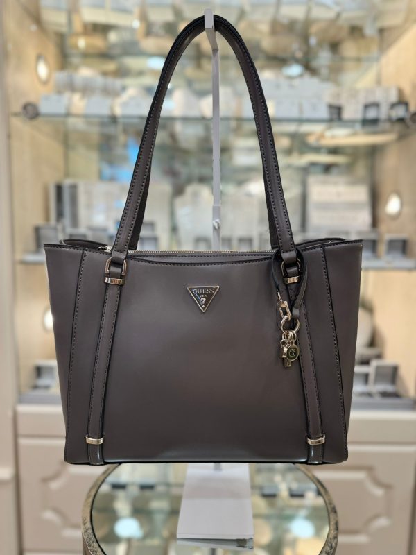 GUESS Daryna Shoulder Bag Dark Taupe - Image 3